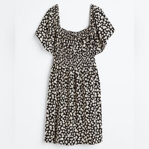 H&M Floral Smocked Waist Flutter Short Sleeve Short Summer Dress